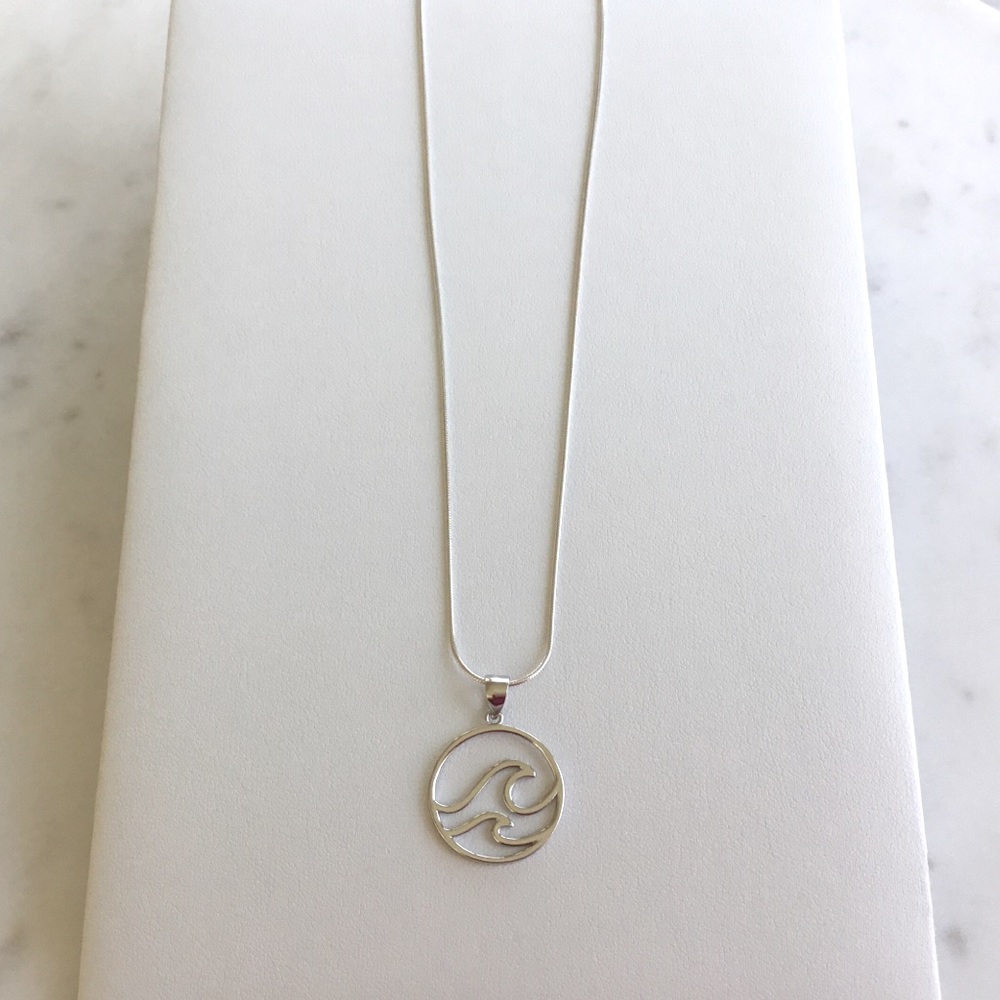 Sterling Silver Wave Necklace - Picture 8 of 12